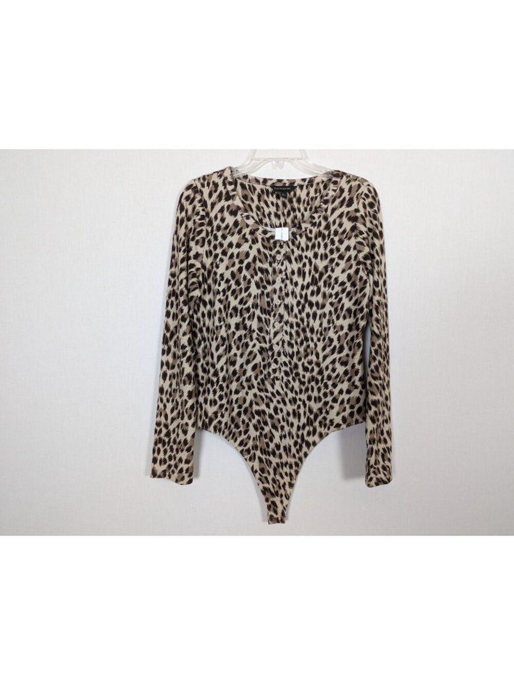 Banana Republic Factory Animal print bodysuit thong long sleeve L